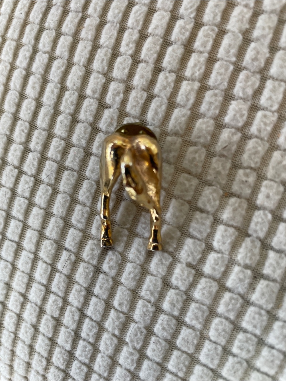 Gold-tone Backside of Horse Pin Brooch - Small Gold Animal Accent